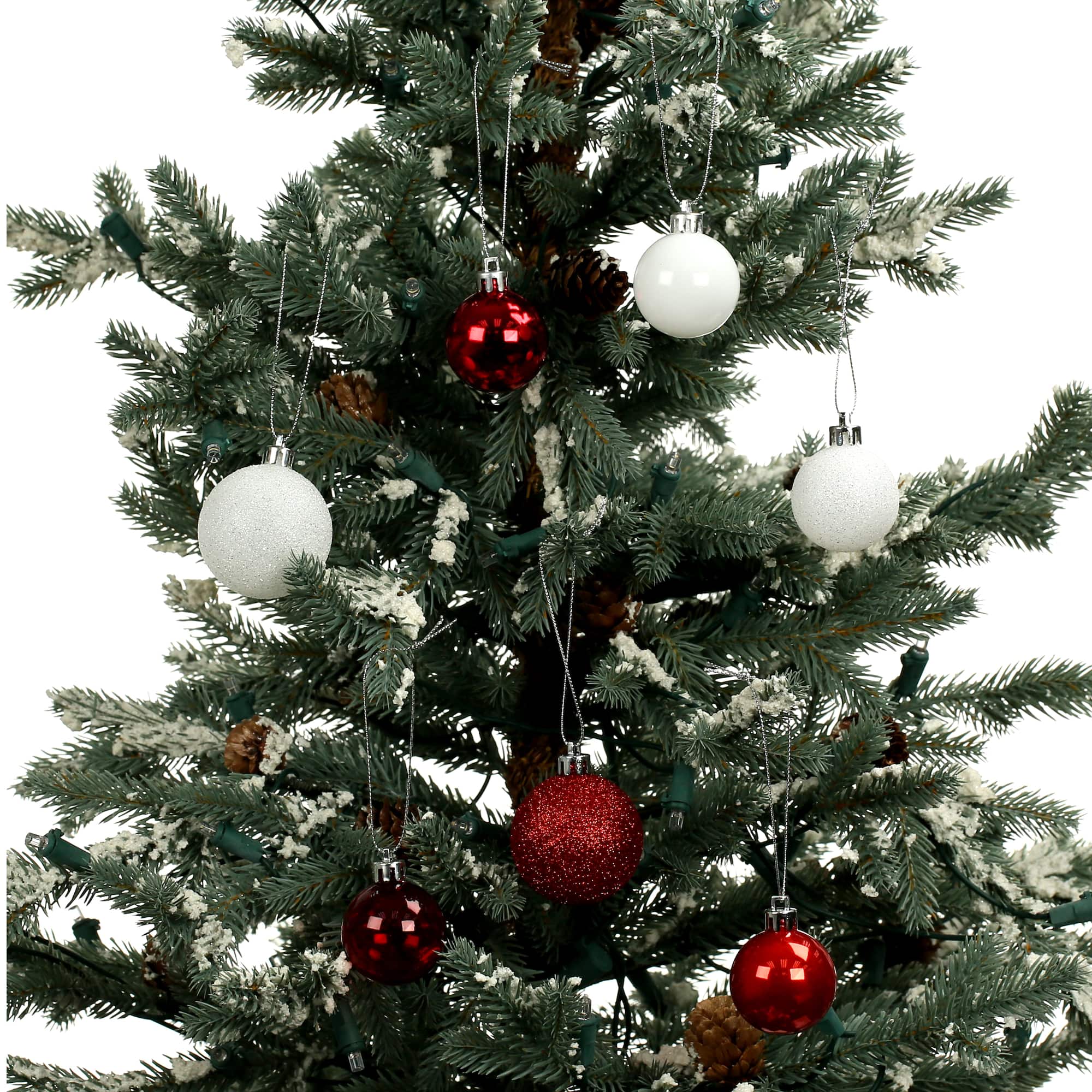 80 Pack Red & White Shatterproof Ball Ornaments by Ashland®